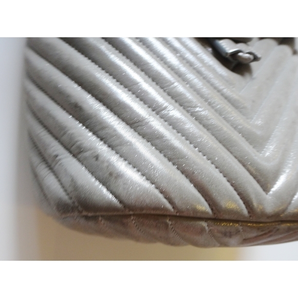 Chanel V Stitch Silver Chevron Leather Rucksack main image 14